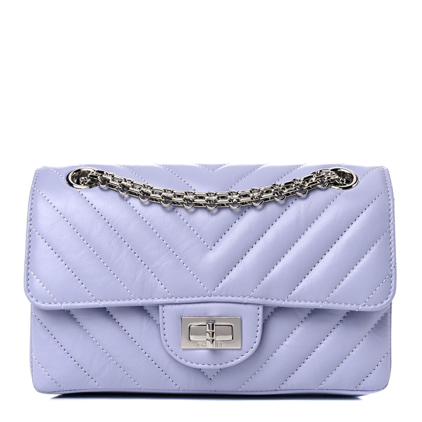 Aged Calfskin Chevron Quilted 2.55 Reissue Mini Flap Light Purple