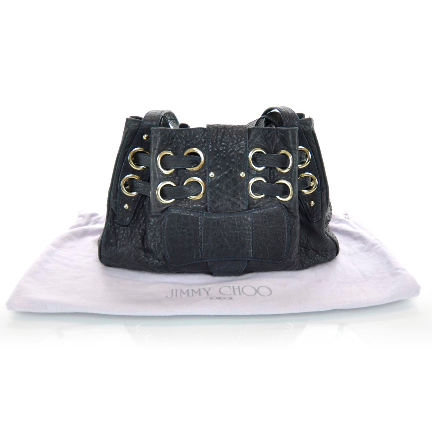 Jimmy Choo Drummed Leather Riki Blue 4 of 10