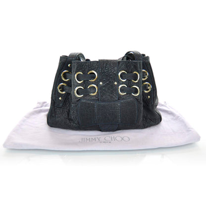 Jimmy Choo Drummed Leather Riki Blue 4 of 10