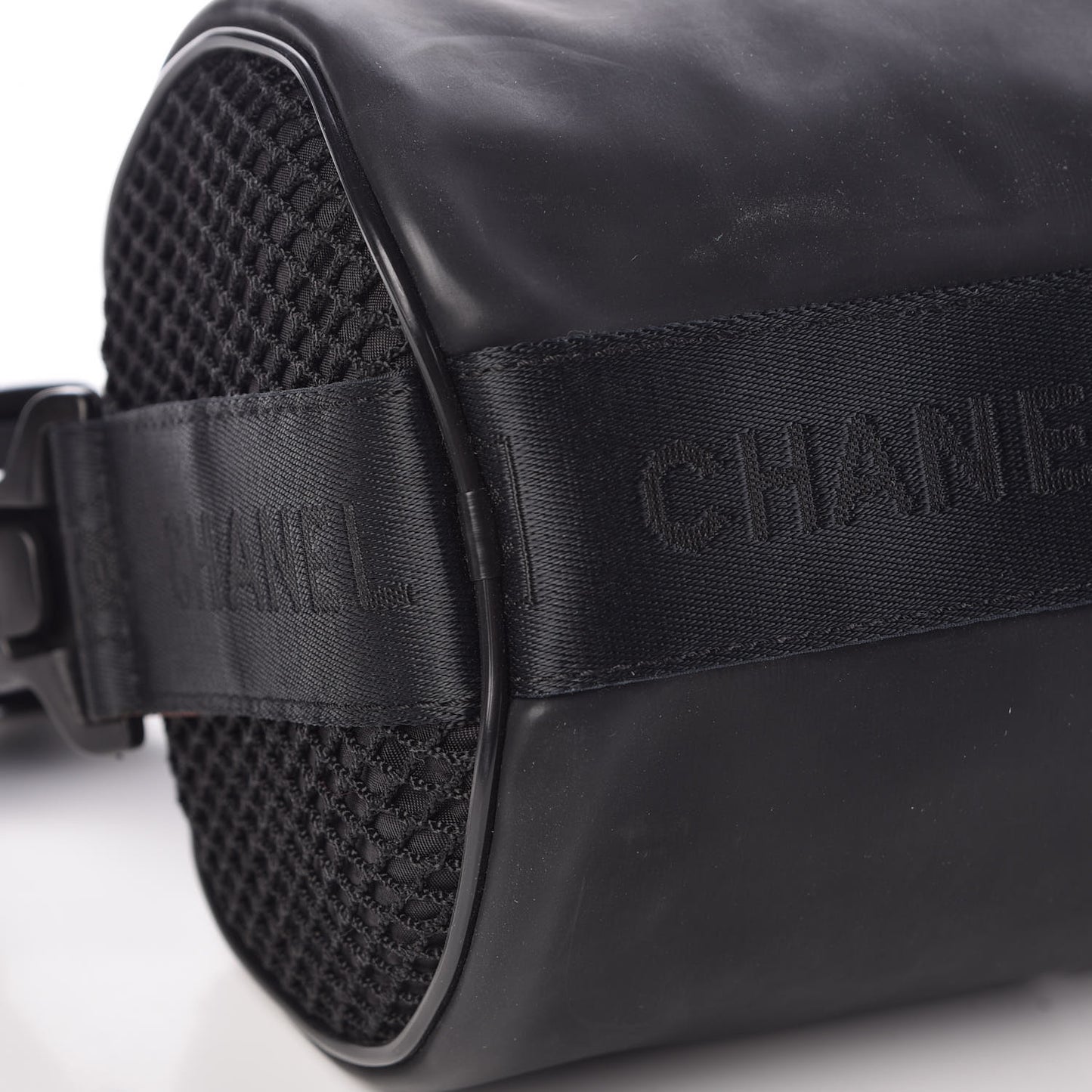 Rubber Nylon Mesh Small Sport Duffle Black