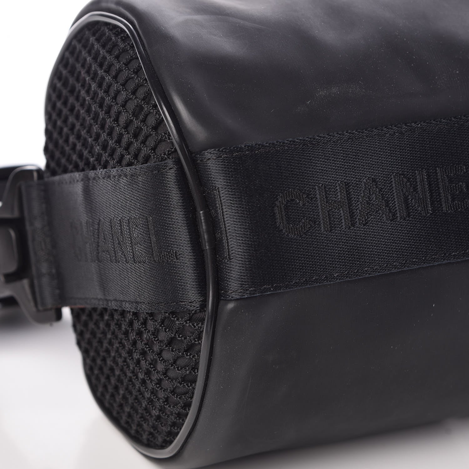 Chanel Rubber Nylon Mesh Small Sport Duffle Black 8 of 9