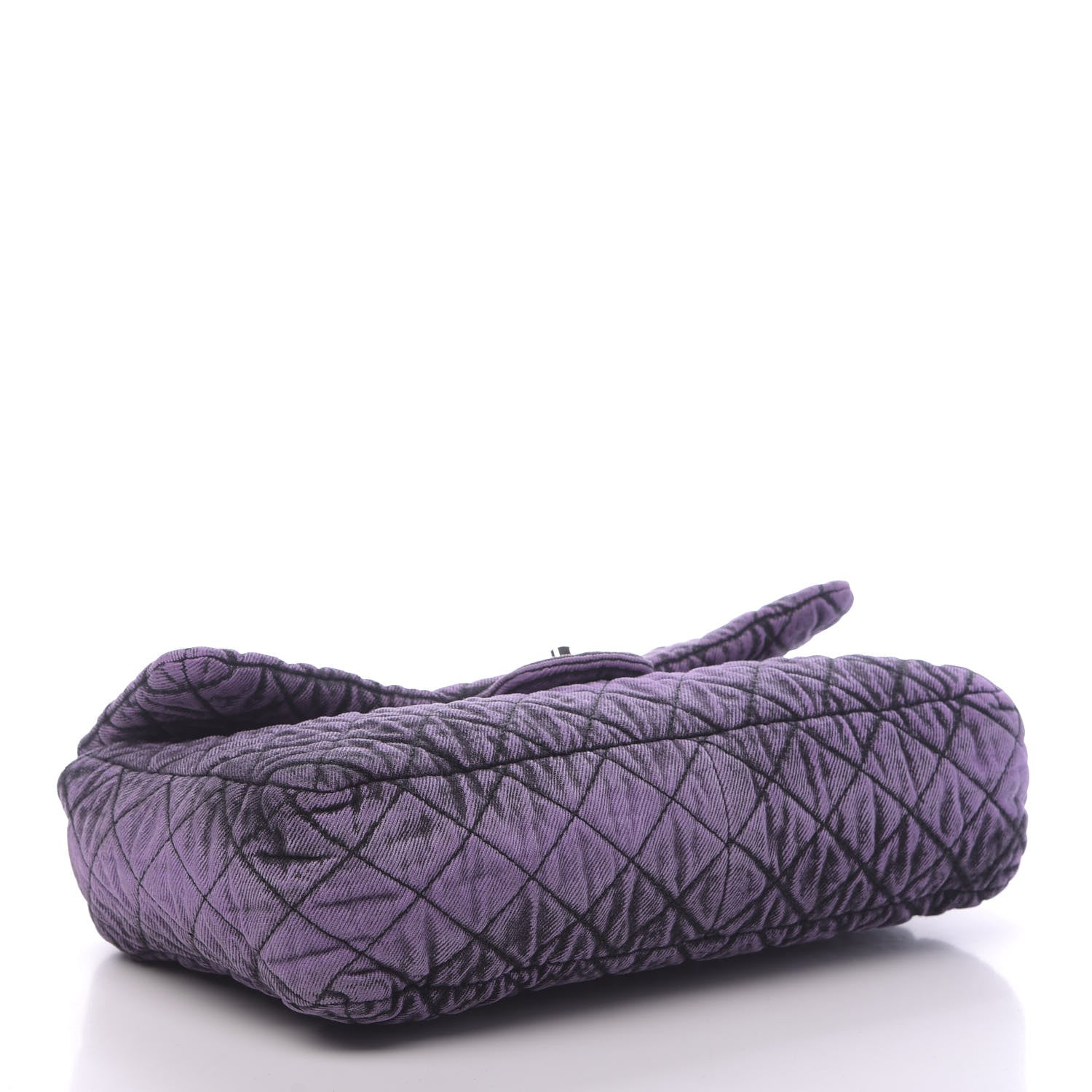 Chanel Denim Quilted Denimpression Flap Purple Black 4 of 10