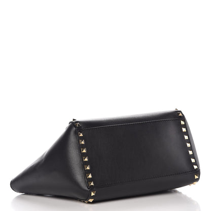 Valentino Garavani Vitello Small Rockstud Double Handle Tote Black 4 of 10