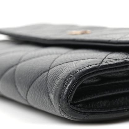 Chanel Caviar Quilted Large Gusset Flap Wallet Black 10 of 10