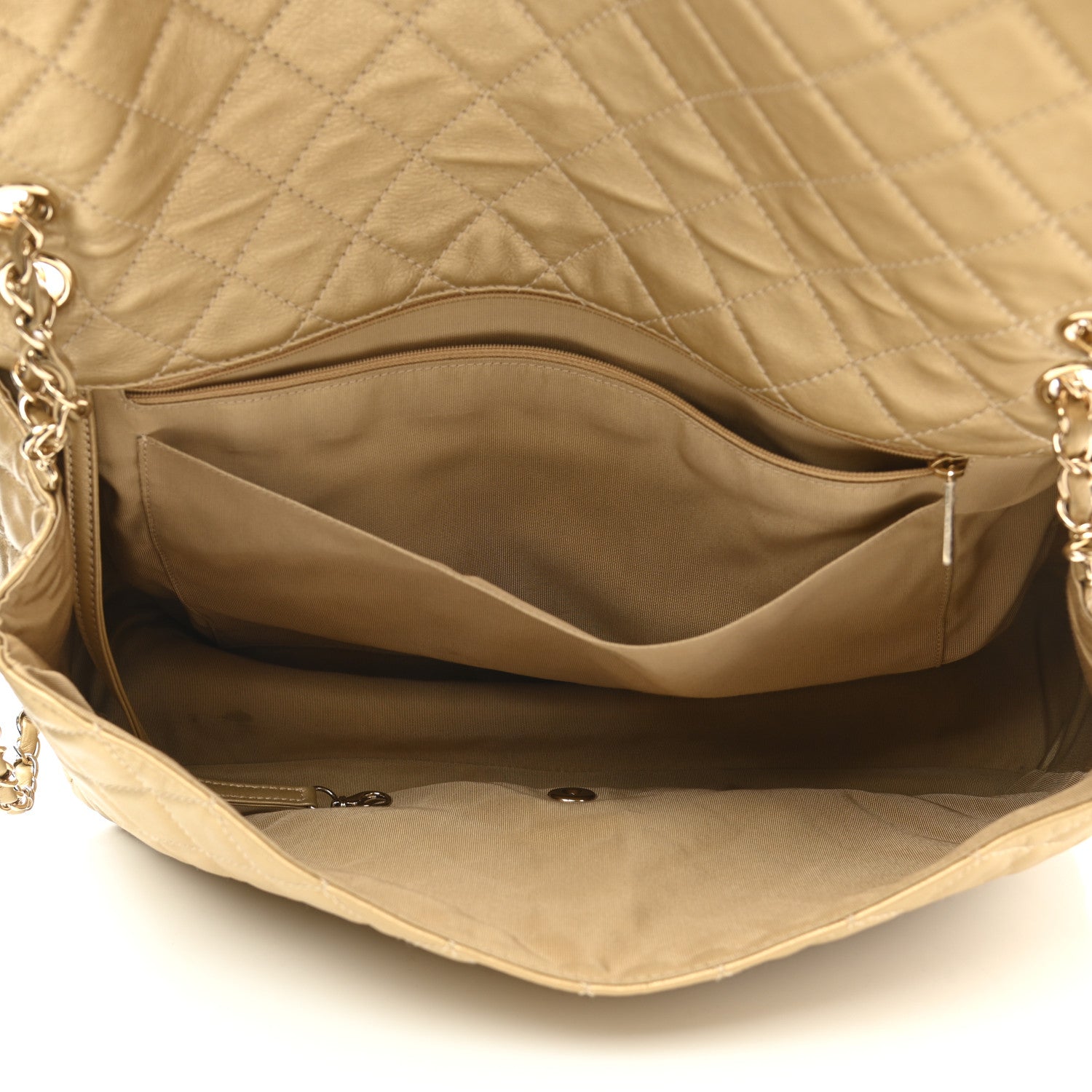 Chanel Metallic Calfskin Quilted Small XXL Travel Flap Bag Gold 5 of 11