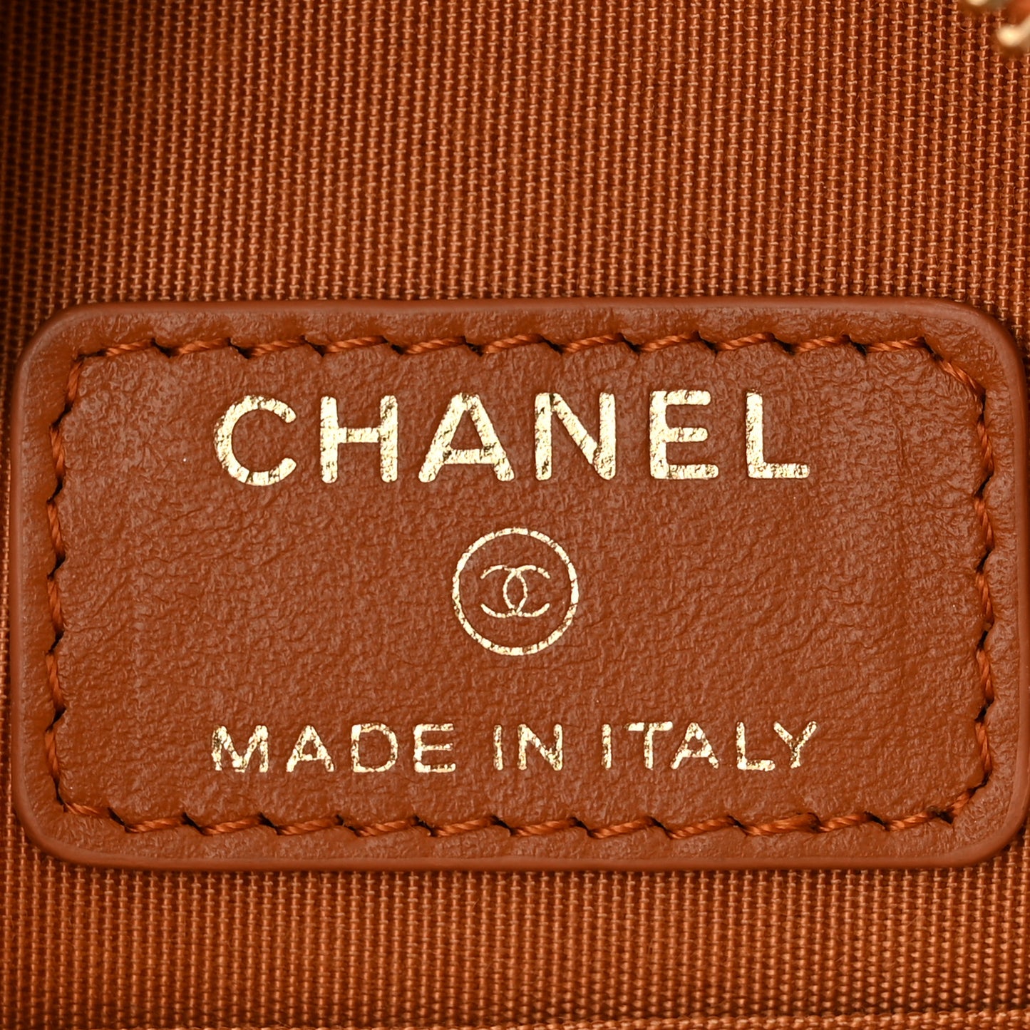 Goatskin Quilted Chanel 19 Round Clutch With Chain Brown