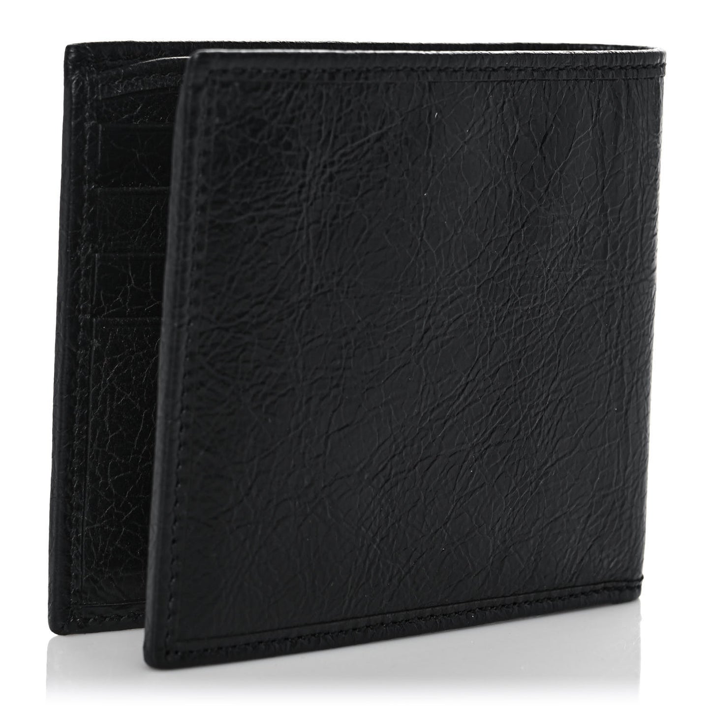 Fluffy Calfskin Morpheus Bi-Fold Wallet Black