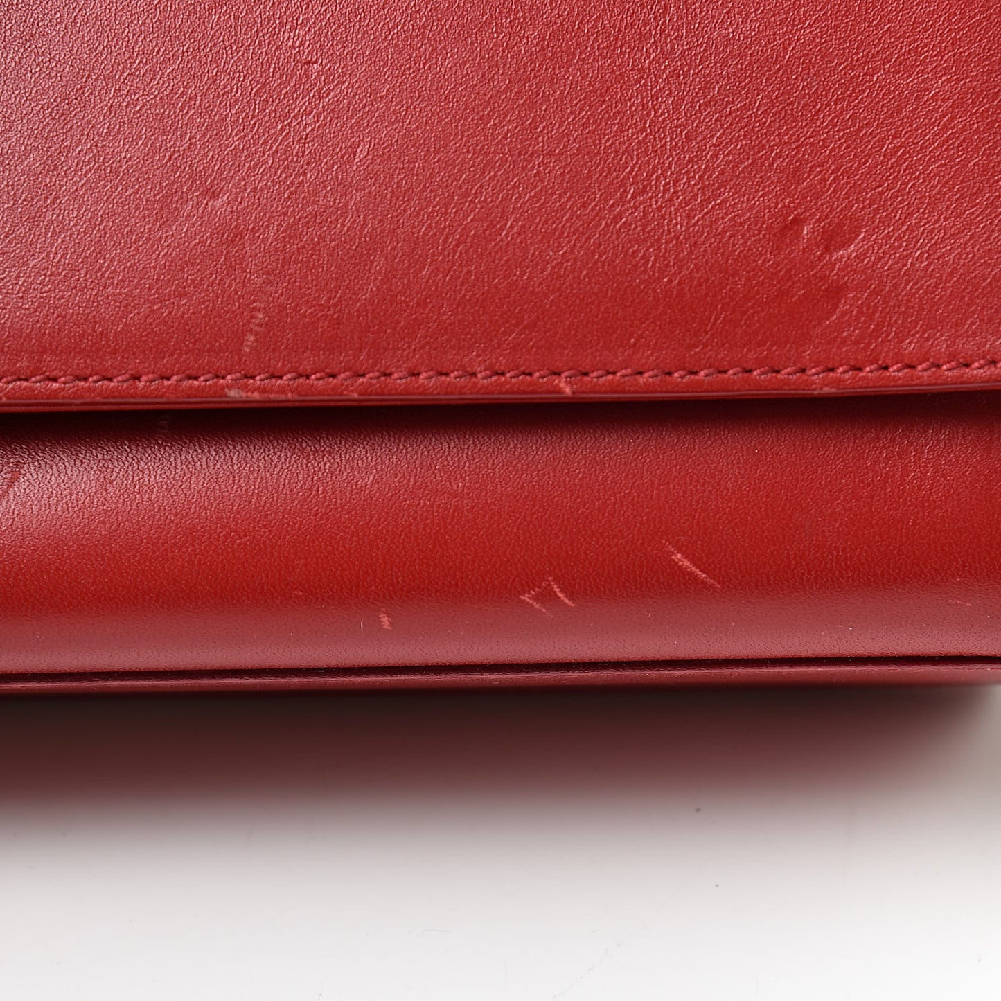 Smooth Calfskin Medium Classic Monogram Kate Tassel Satchel Lipstick Red