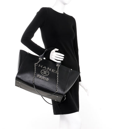 Chanel Caviar Medium Studded Deauville Tote Black 3 of 10