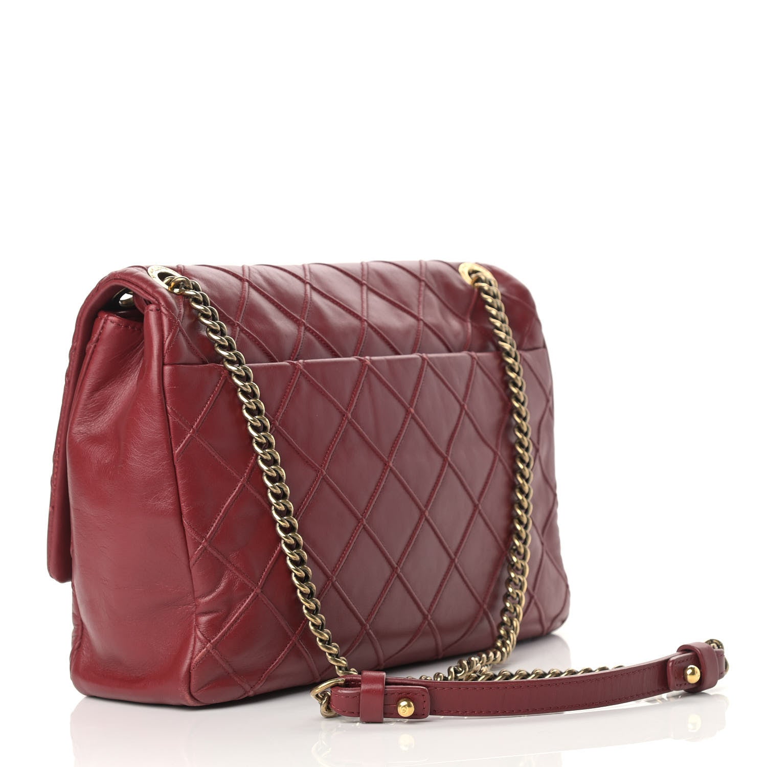Chanel Calfskin Diamond Debossed Large Cosmos Flap Red 3 of 15