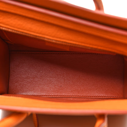 Celine Drummed Calfskin Nano Luggage Bright Orange 5 of 12