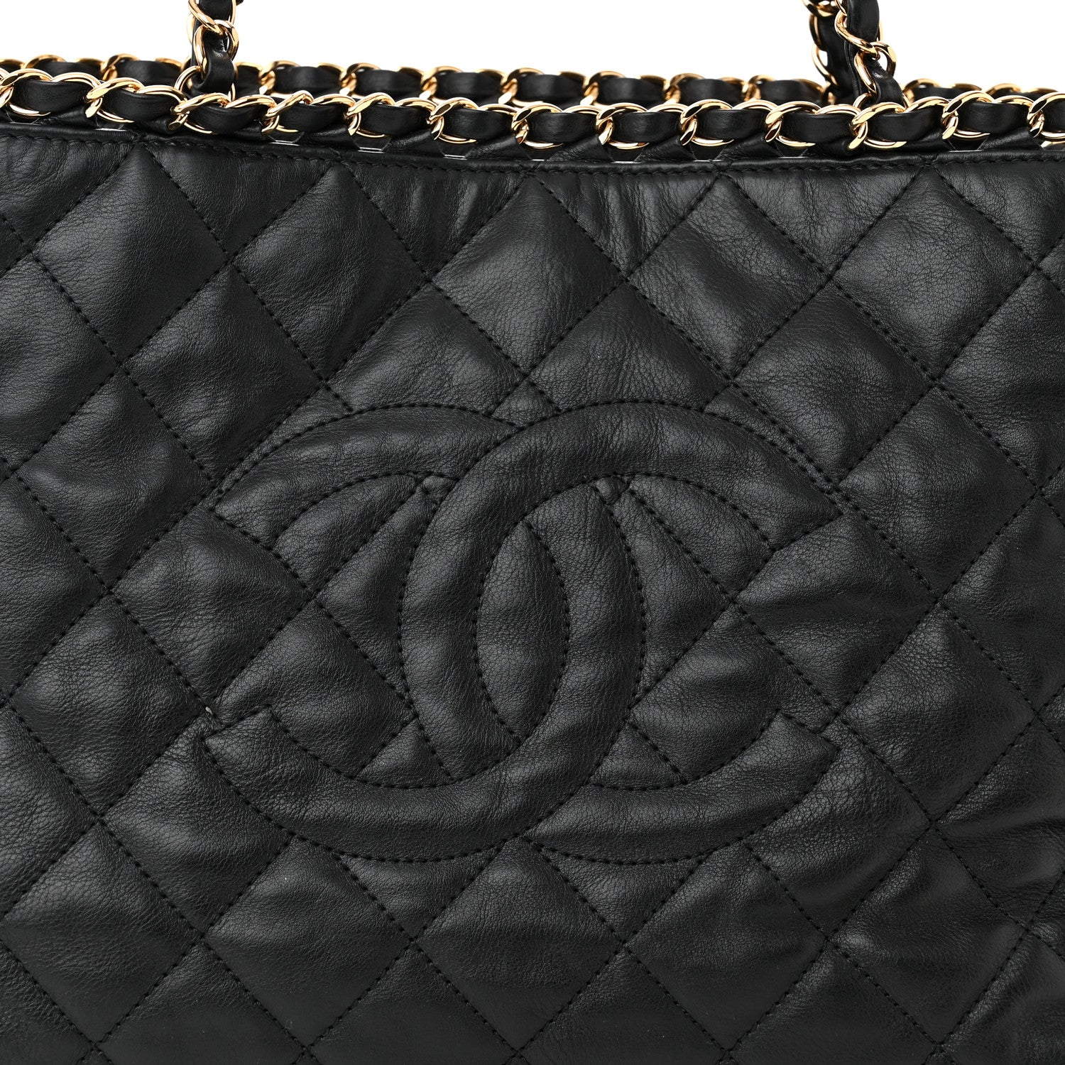 Chanel Calfskin Quilted Small Chain Me Tote Black 8 of 10