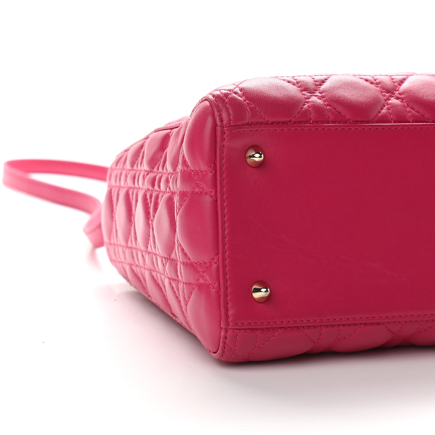 Christian Dior Lambskin Cannage Medium Lady Dior Fuchsia 8 of 9
