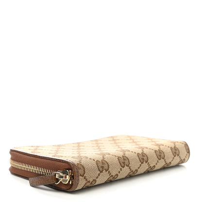 Gucci Monogram Dollar Calfskin Zip Around Wallet Beige Ebony Tabacco 4 of 8
