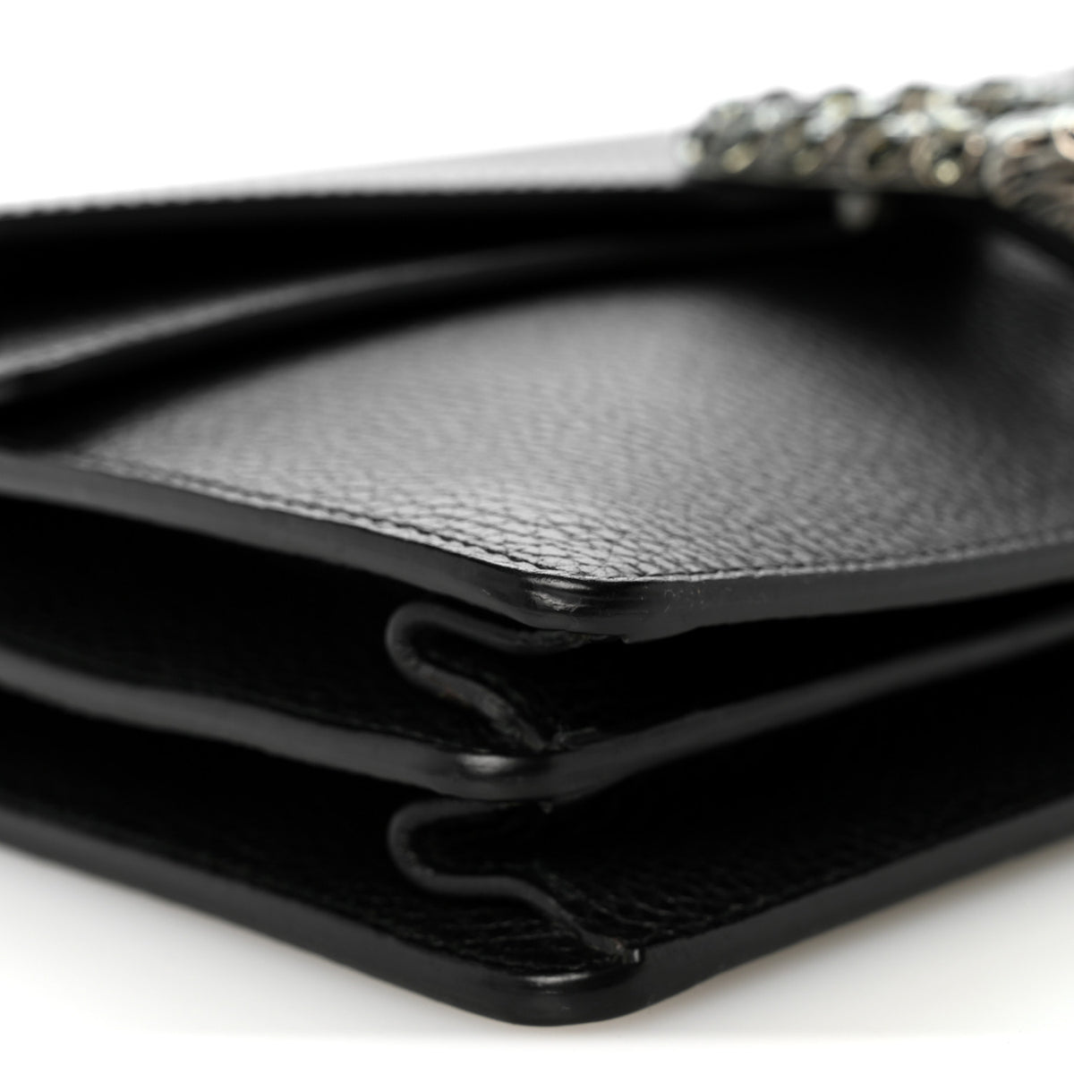 Pebbled Calfskin Small Dionysus Shoulder Bag Black