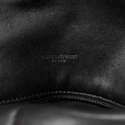 Saint Laurent Lambskin Quilted Monogram Monochrome Medium Loulou Puffer Chain Satchel Black 8 of 11