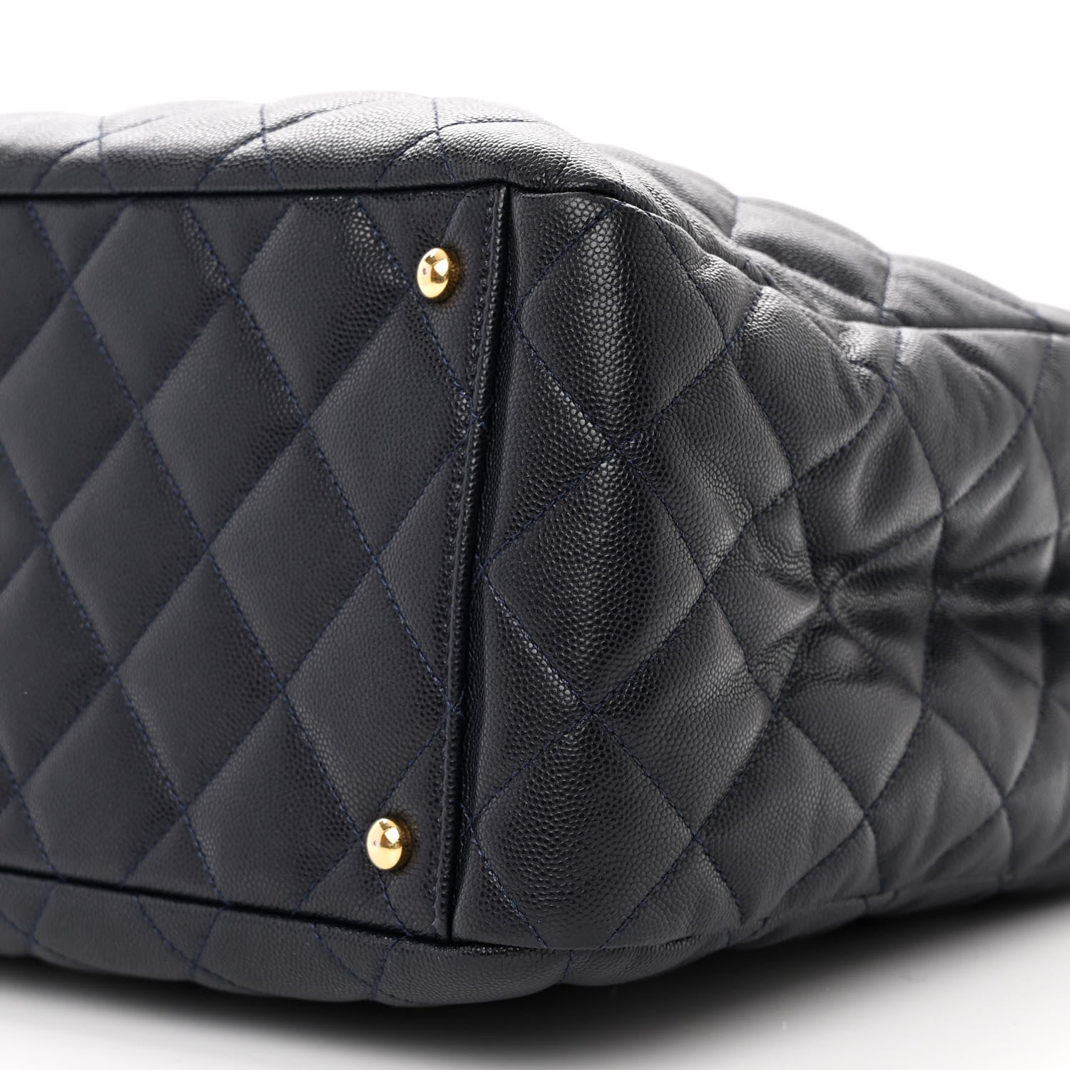 Chanel Caviar Quilted Small Shopping Tote Navy Blue 11 of 11
