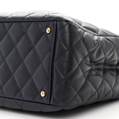 Chanel Caviar Quilted Small Shopping Tote Navy Blue 11 of 11