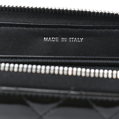 Chanel Patent Quilted Brilliant Zip Around Wallet Black 7 of 9