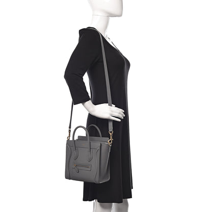 Celine Baby Drummed Calfskin Nano Luggage Kohl 2 of 10