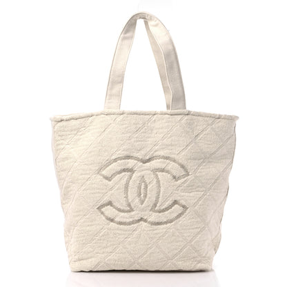 Chanel Terry Cotton CC Beach Tote Towel Set Ivory 3 of 10
