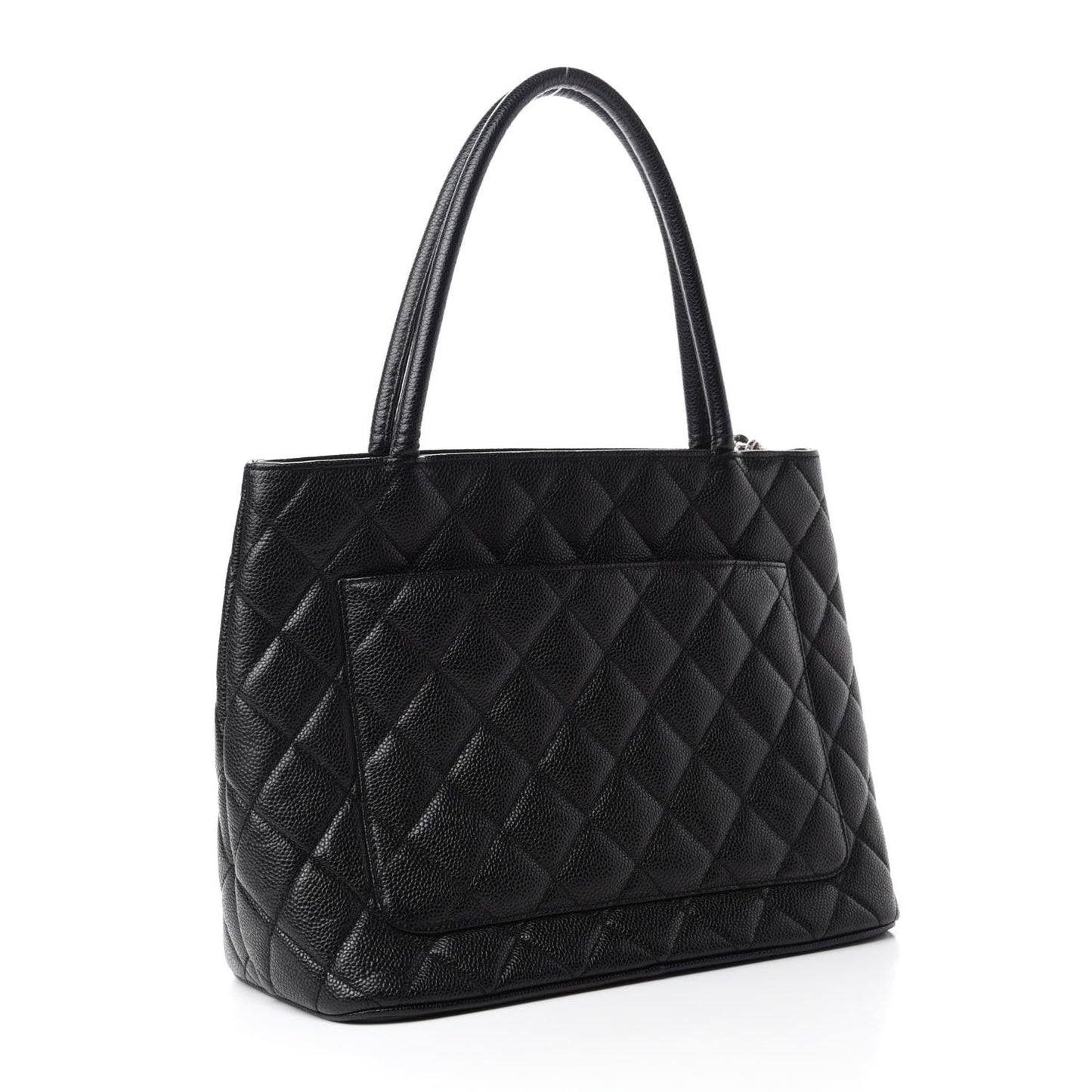 Caviar Quilted Medallion Tote Black
