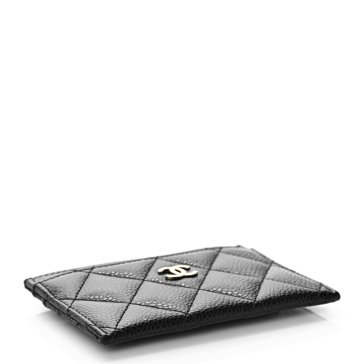 Caviar Quilted Card Holder Black