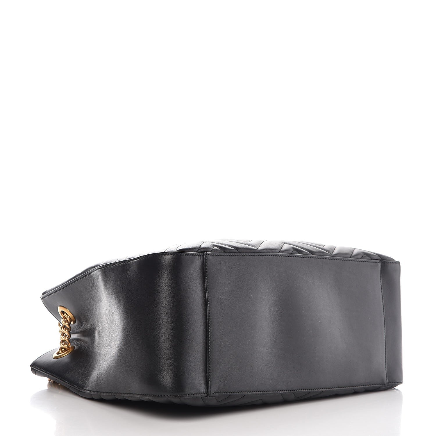 Gucci Calfskin Matelasse Medium GG Marmont Shoulder Tote Bag Black 4 of 8