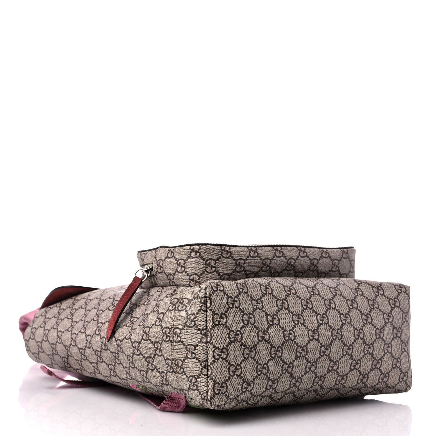 Gucci GG Supreme Monogram Blooms Medium Single Buckle Backpack Beige Multicolor Dry Rose 4 of 10