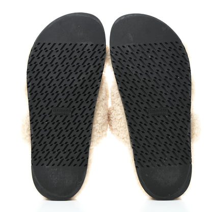 Hermes Woolskin Womens Chypre Sandals 39 Ecru 5 of 9