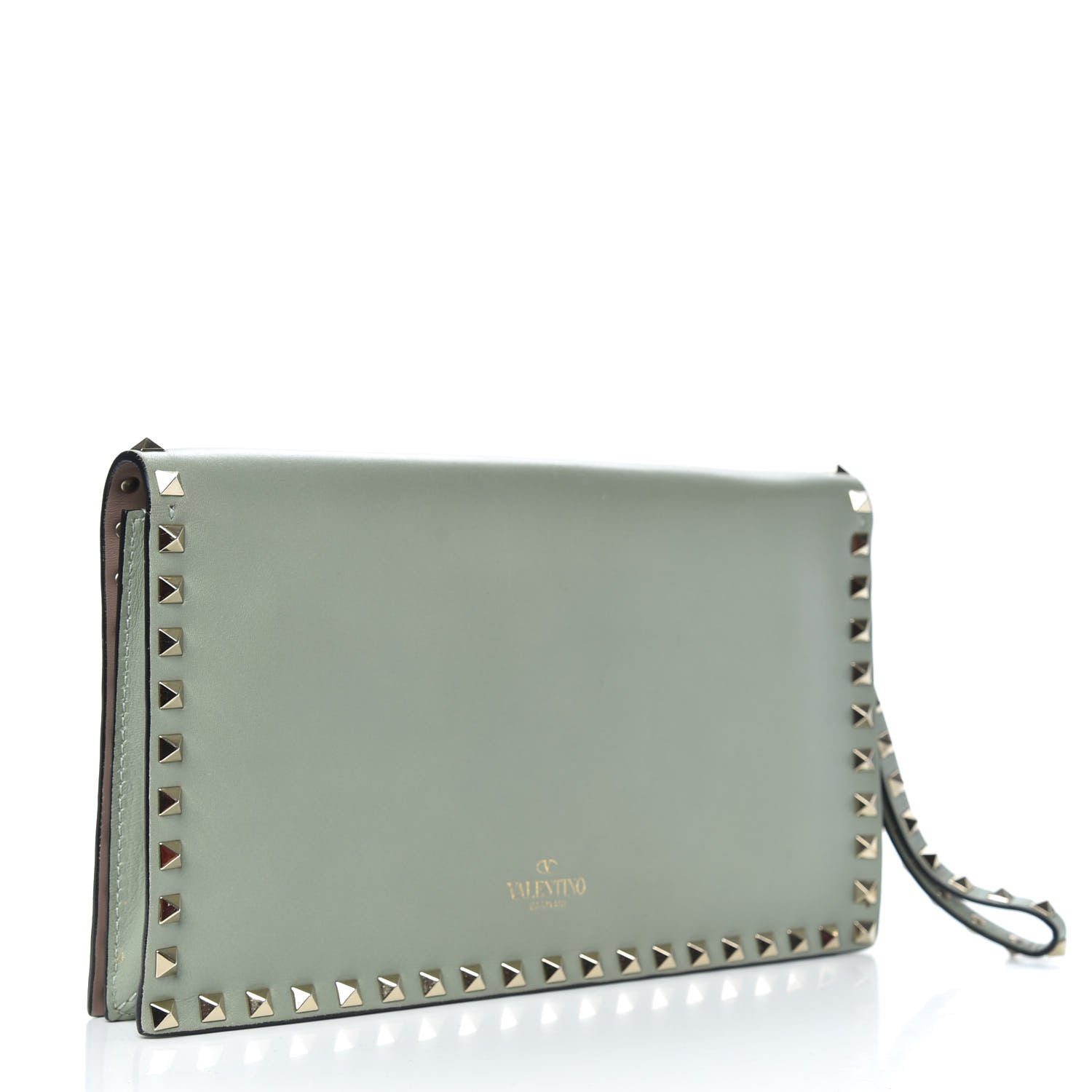 Valentino Garavani Nappa Rockstud Wristlet Clutch Green Tea Sorbet 3 of 13