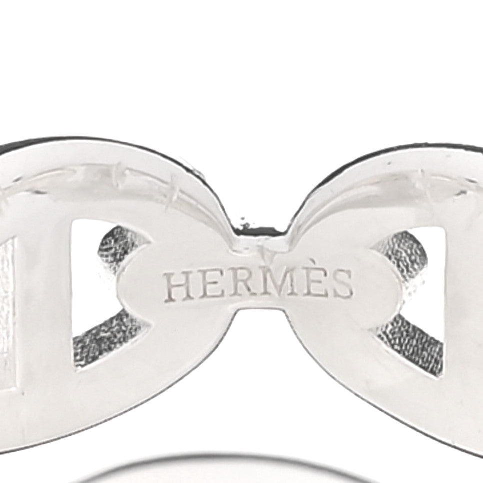 Hermes Sterling Silver PM Chaine d'Ancre Enchainee Band Ring 49 4.75 6 of 7