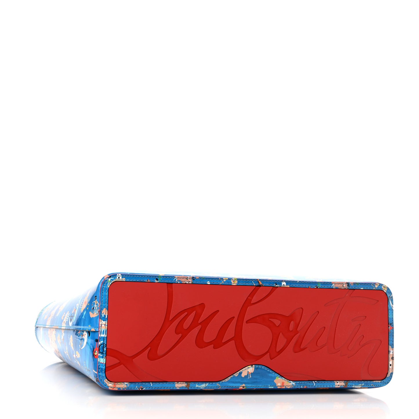 Patent Calfskin Small Greekaba Cabata Tote Blue