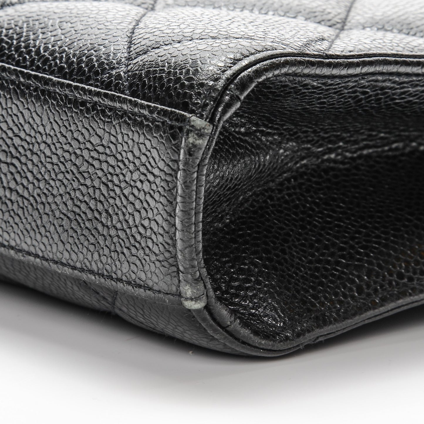 Caviar Quilted Briefcase Laptop Bag Black