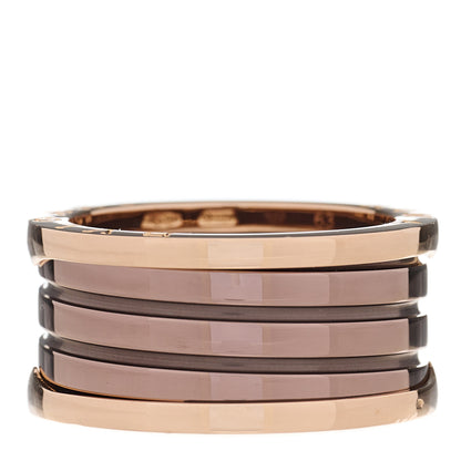 Bulgari 18K Rose Gold Bronze Cermet B.Zero1 Roma Four-Band Ring 63 10.25 3 of 7