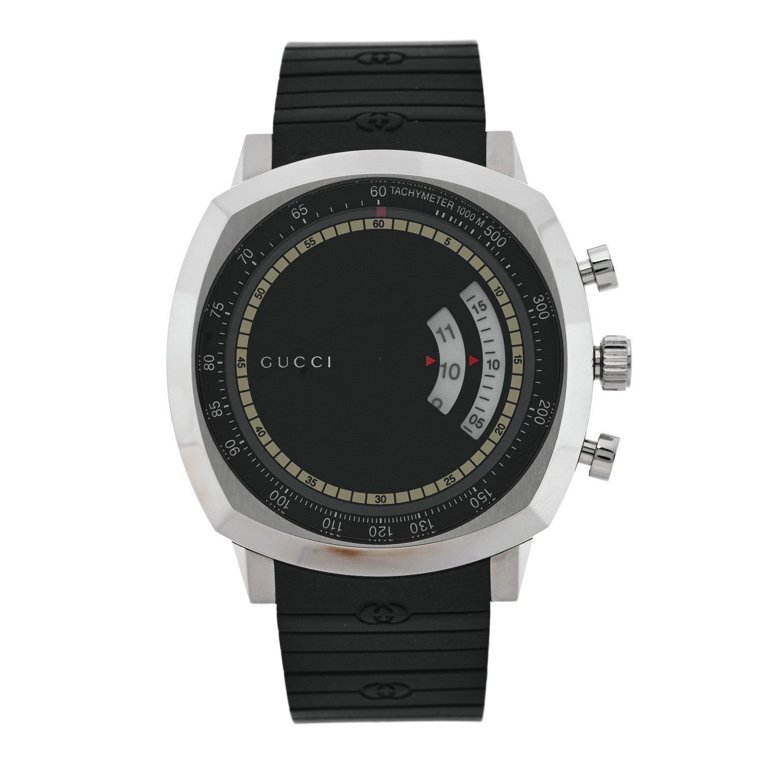 Gucci Stainless Steel Rubber 40mm Grip Quartz Watch Black 1 of 4