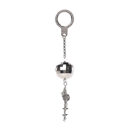 Louis Vuitton Mirror Ball Disco Key Holder Chain Ring Silver 1 of 2