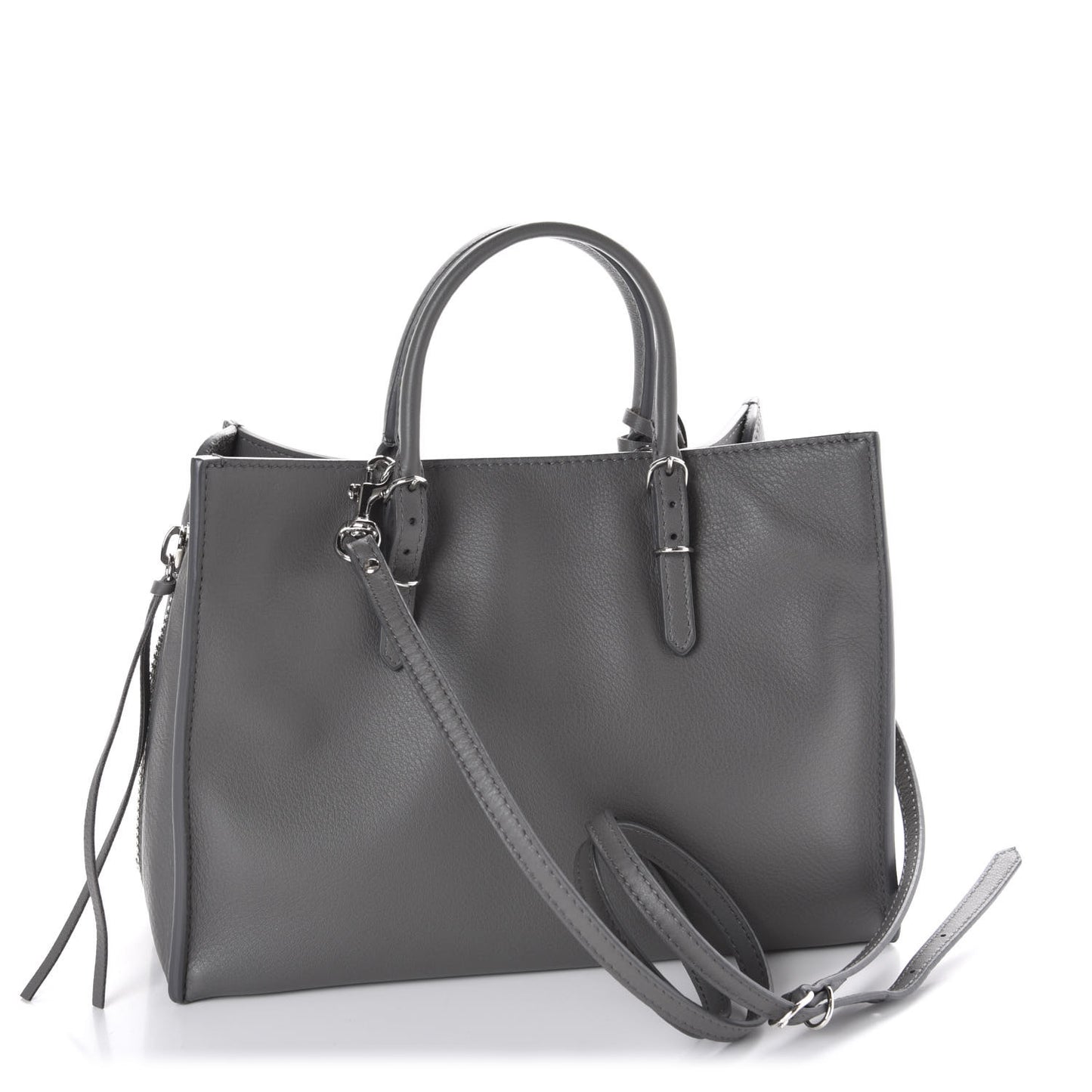 Veau Papier A6 Zip Around Tote Gris Metal