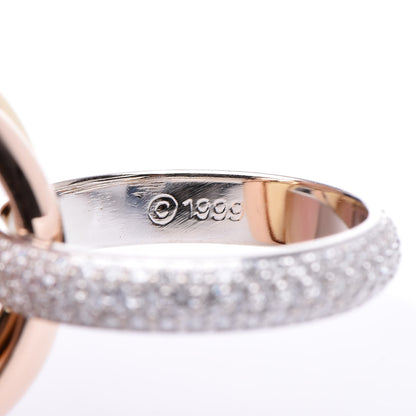 Cartier 18K White Yellow Pink Gold Diamond Classic Trinity Paved Ring 49 4.75 4 of 6