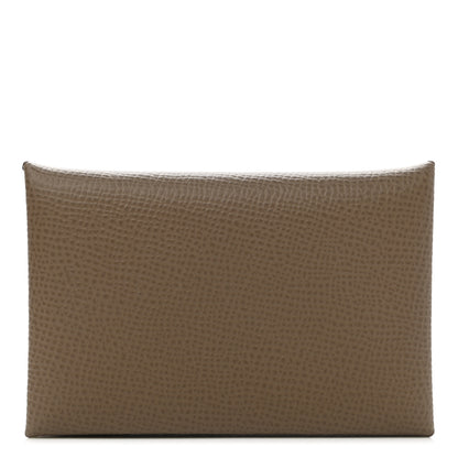 Hermes Epsom Calvi Card Case Etoupe 1 of 7