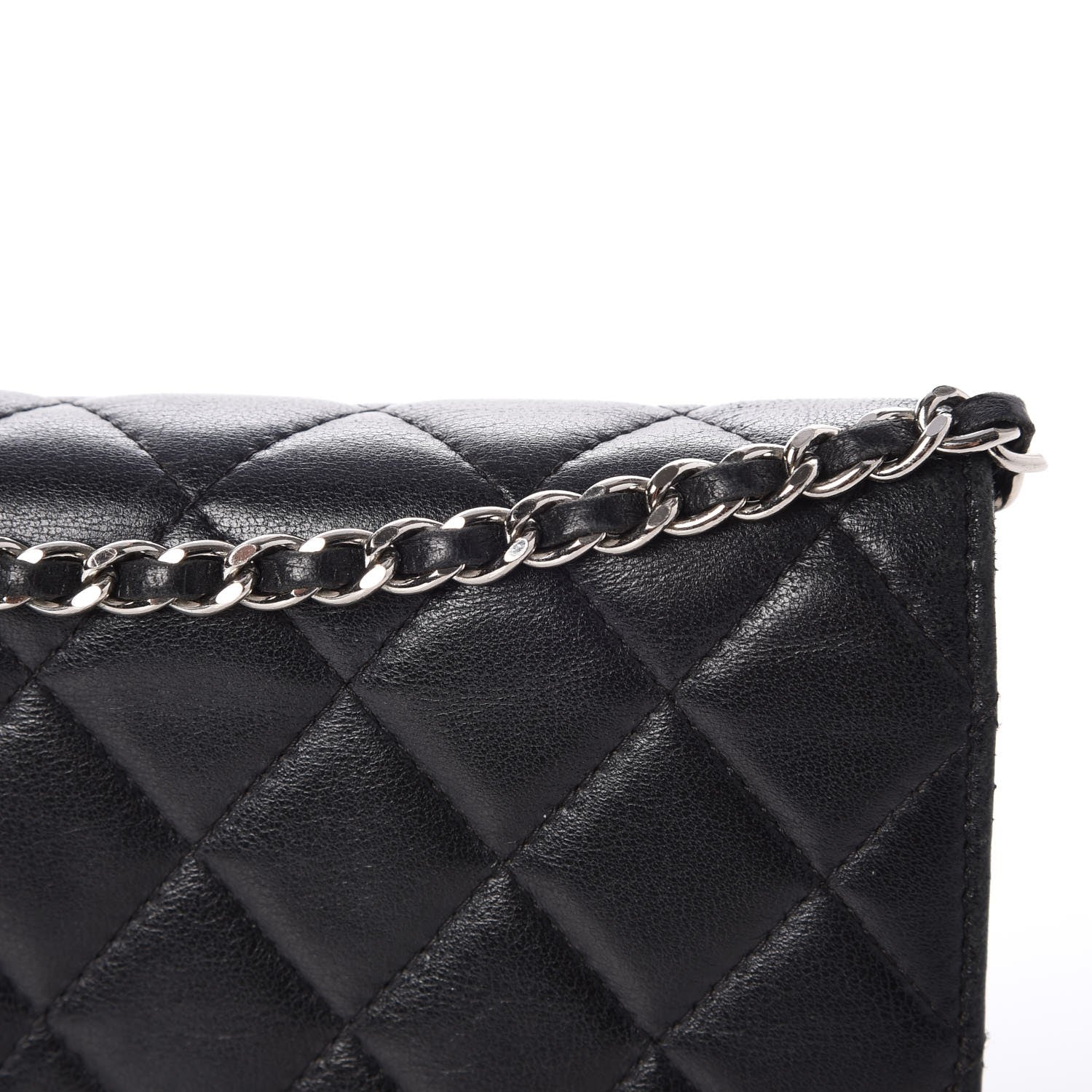 Chanel Lambskin Quilted Wallet On Chain WOC Black 17 of 19
