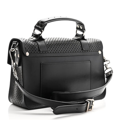 Proenza Schouler Lambskin Perforated Tiny PS1 Satchel Black 1 of 10