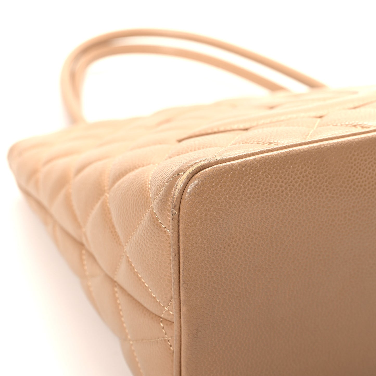 Caviar Quilted Medallion Tote Beige