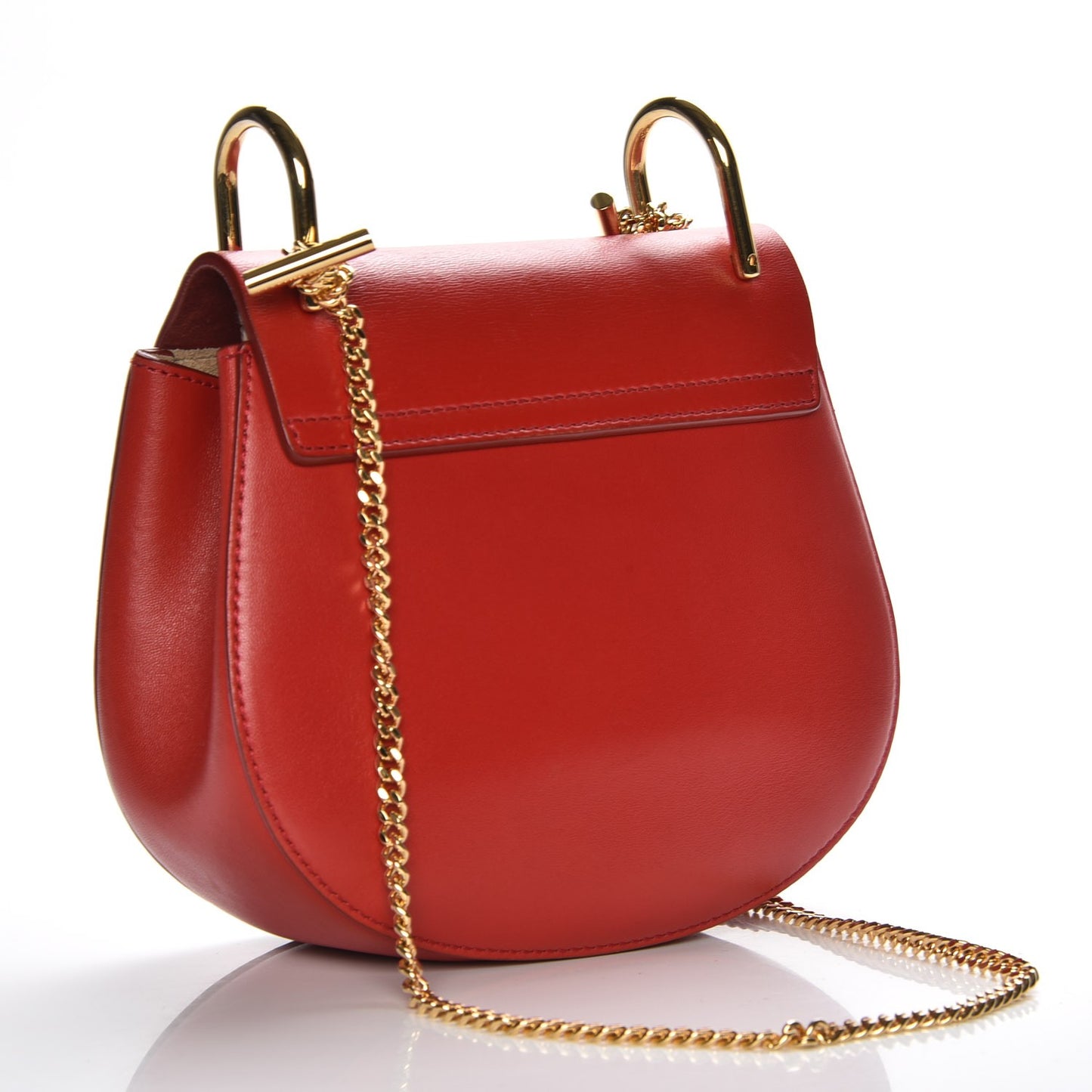 Lambskin Suede Calfskin Mini Drew Shoulder Bag Paprika Red