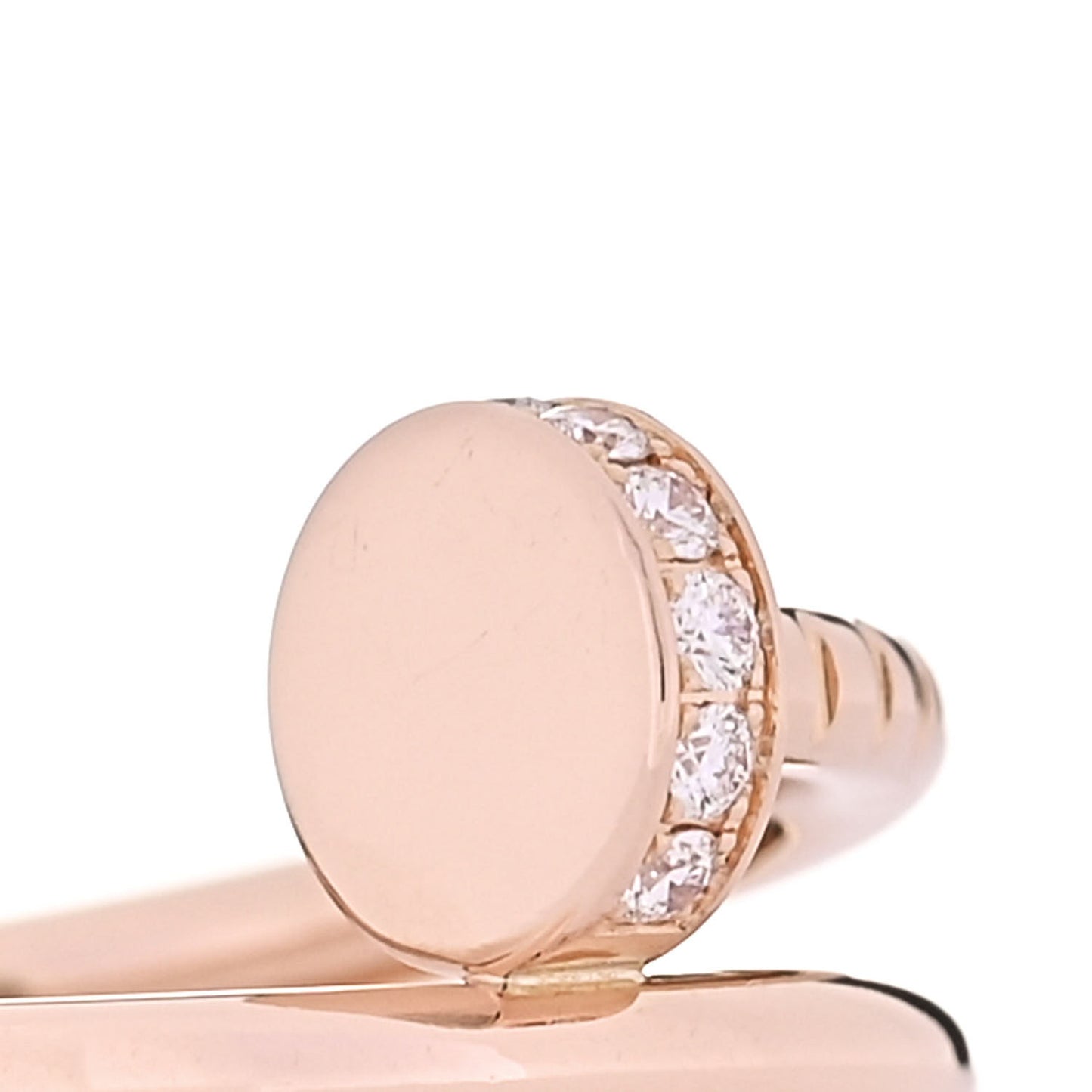 18K Pink Gold Diamond Juste Un Clou Wrap Ring 53 6.5