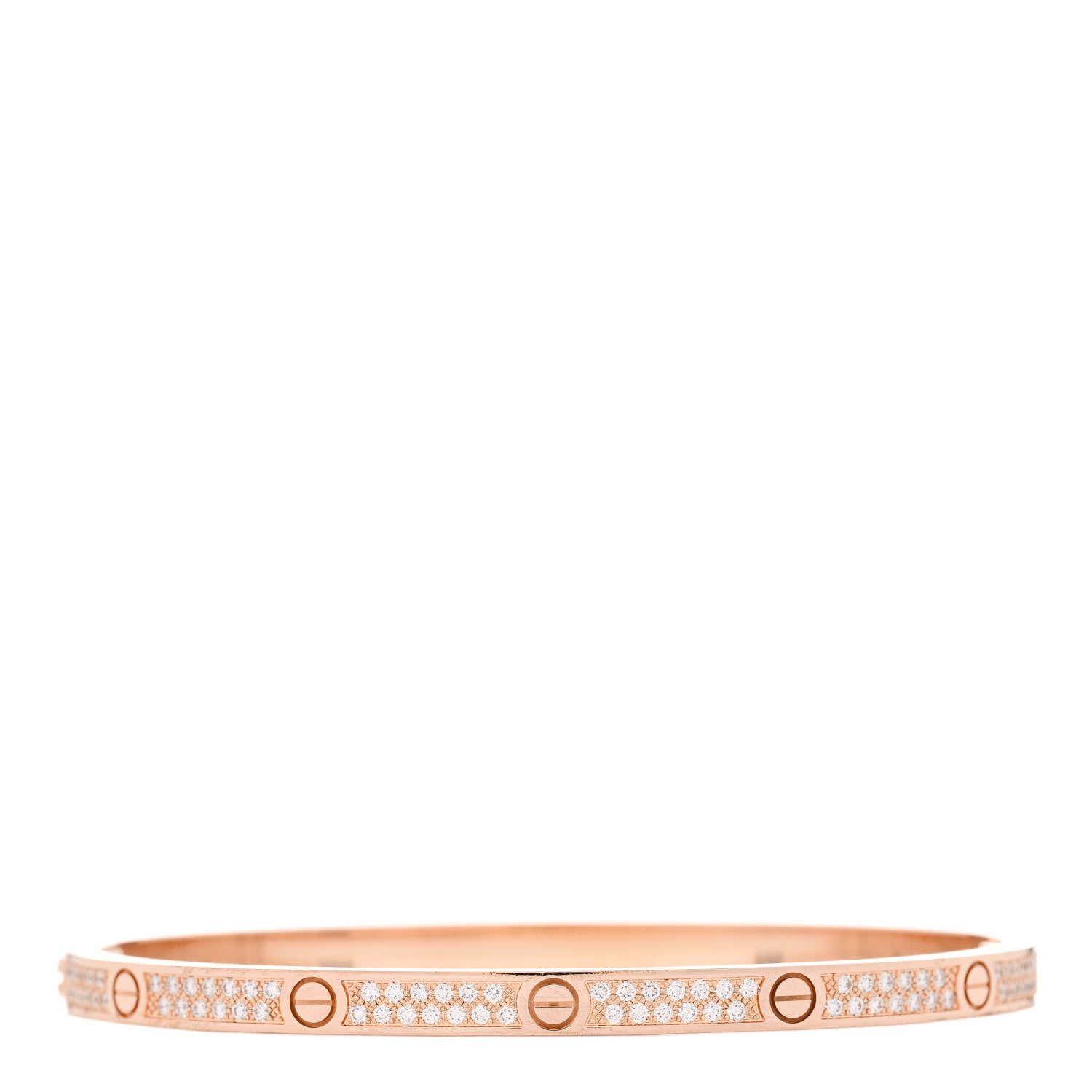 Cartier 18K Pink Gold Diamond Small LOVE Paved Bracelet 16 2 of 5