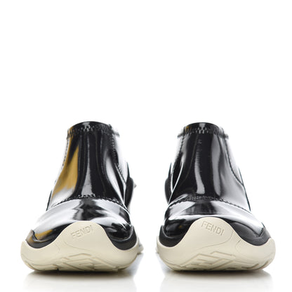 Fendi Vernice High-Tech Womens FFluid Zip Up Sneakers 37.5 Black White 2 of 14