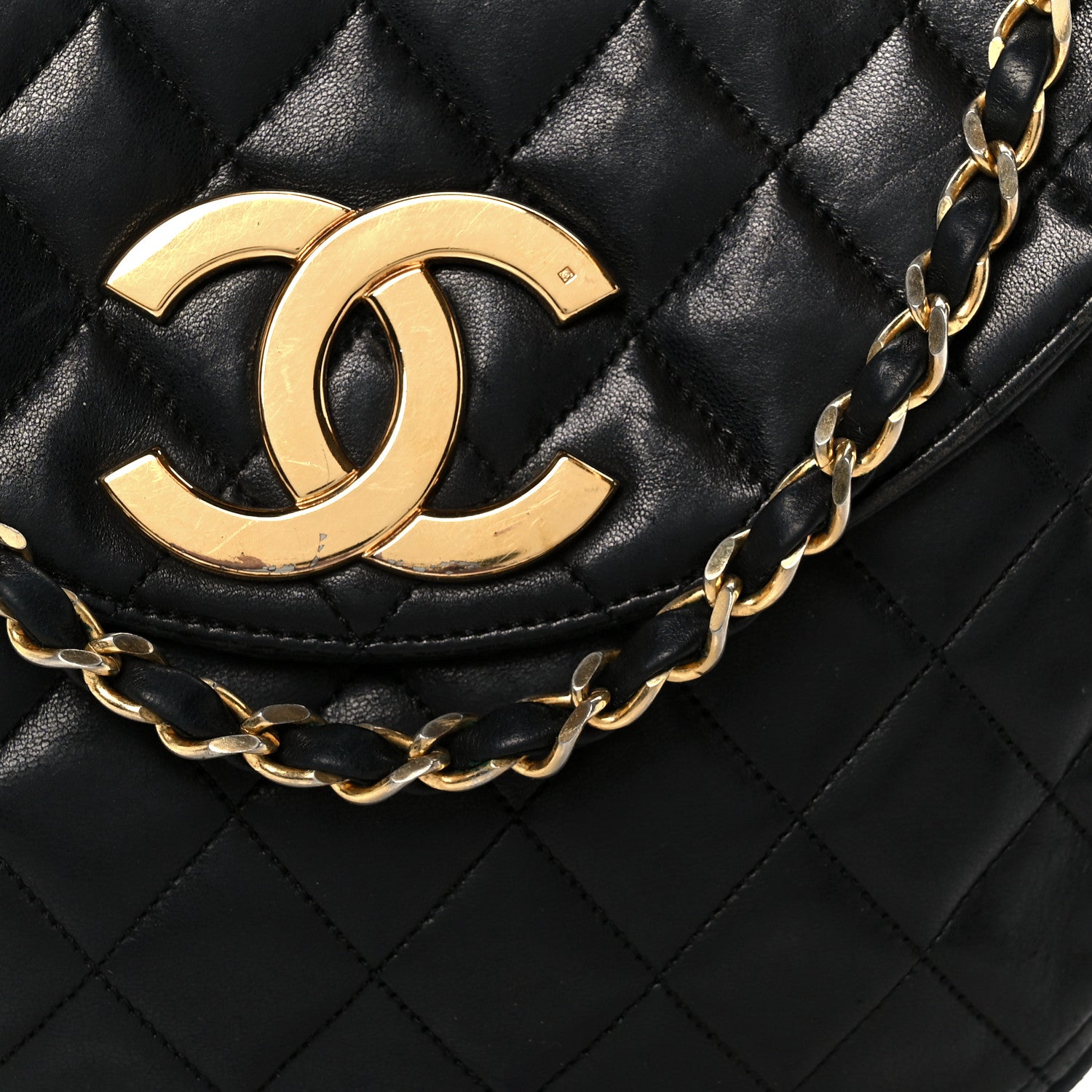 Chanel Lambskin Quilted Half Moon Flap Black 1819059 – FASHIONPHILE