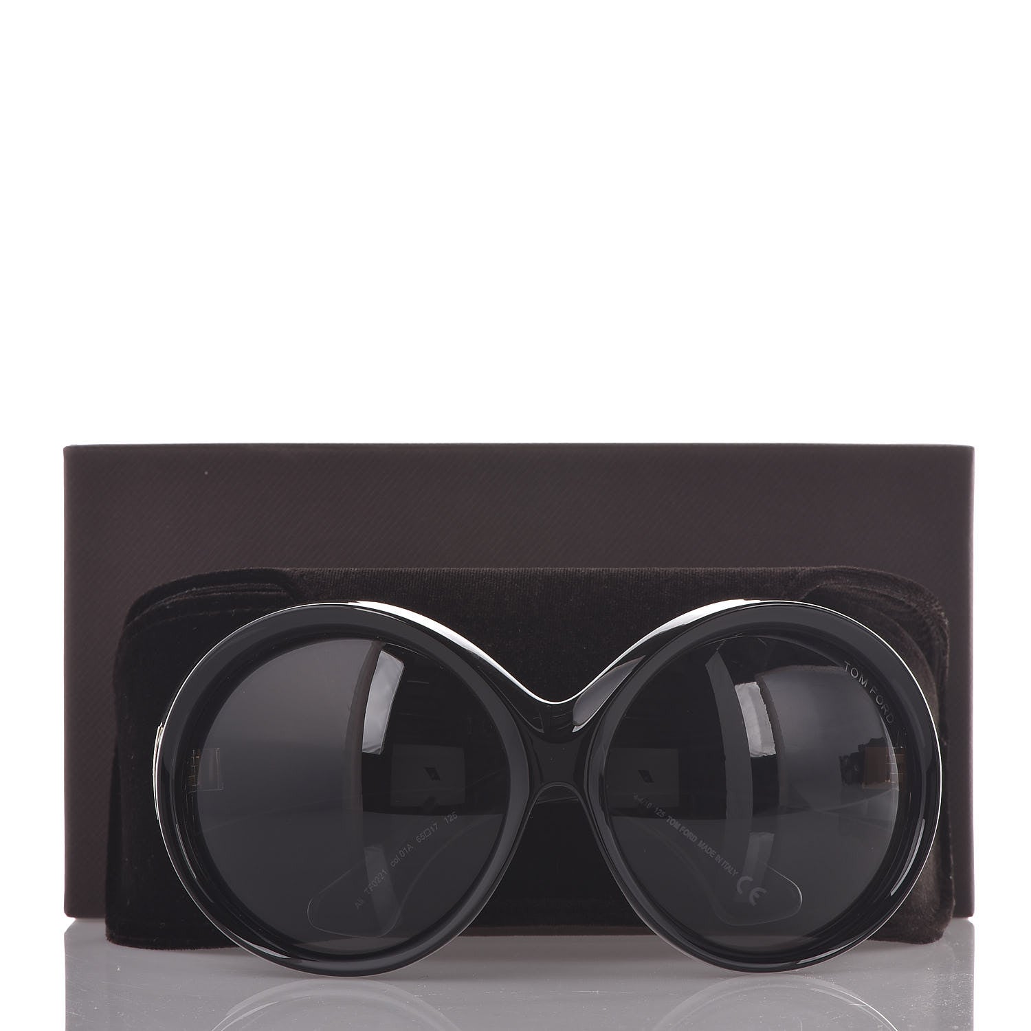 Tom Ford Ali Oversized Round Sunglasses TF0221 Black 9 of 9