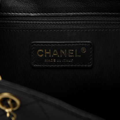 Chanel Calfskin Stitched Egyptian Amulet Drawstring Bag Black 8 of 9